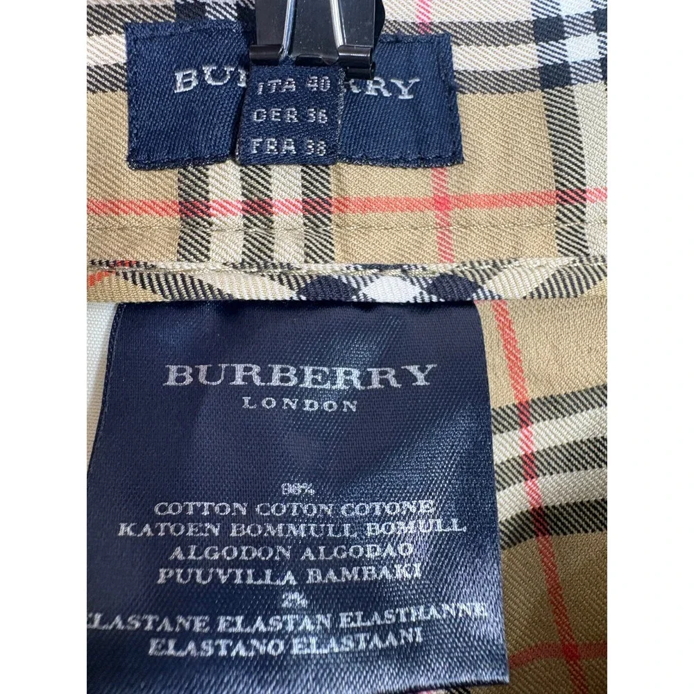 Vintage Burberry Golf Nova Check Shorts US 6 Tan Plaid High Rise Bermuda Cotton